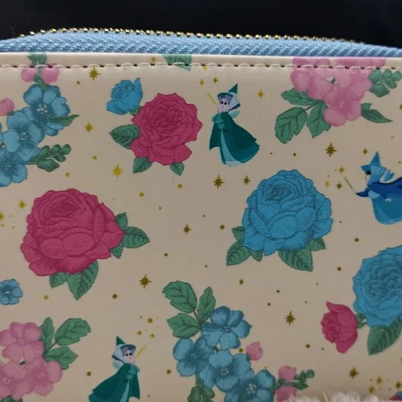 Loungefly Disney Sleeping Beauty Floral Fairy Godmothers Wallet + BONUS Purse ** - Picture 5 of 12